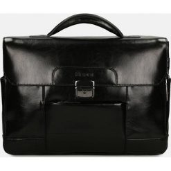 Czarna teczka casual. Czarne torby na laptopa marki Kazar, w paski, ze skóry. Za 949,00 zł.