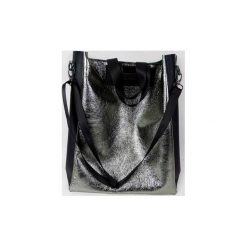 Shopper bag damskie: Shopper – duża srebrna torba