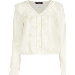 Bluzka Trussardi Jeans 56C00195. Białe bluzki damskie Trussardi Jeans, bez wzorów, z poliesteru, bez kołnierzyka, bez rękawów. W wyprzedaży za 339,00 zł.