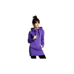 Bluzy Be B072 Długa bluza ze sznurkiem. Fioletowe bluzy damskie BE, s, bez wzorów, z długim rękawem, długie, bez kaptura. Za 155,00 zł.