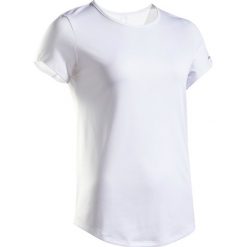KOSZULKA tenis TS DRY 100 damska. Białe t-shirty damskie ARTENGO, bez wzorów, z poliesteru, bez kołnierzyka, bez rękawów, bez kaptura, tenisowe. Za 24,99 zł.