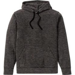 Bluza z polaru z kapturem bonprix antracytowy melanż. Szare bluzy męskie bonprix, s, bez wzorów, z polaru, z kapturem, bez rękawów, z kapturem. Za 99,99 zł.