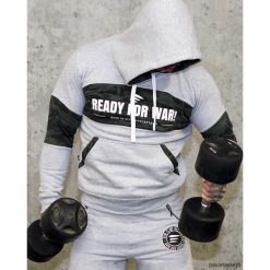Bluza męska Ready for WAR. Szare bluzy męskie Pakamera, m, bez wzorów, bez kołnierzyka, bez rękawów, bez kaptura. Za 149,00 zł.