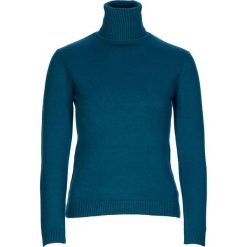 Sweter w kolorze morskim. Niebieskie swetry damskie L'Univers du cachemire, s, bez wzorów, z wełny, bez rękawów, bez kaptura. W wyprzedaży za 153,95 zł.