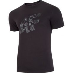 T-shirt męska TSM002 - głęboka czerń. Czarne koszulki męskie 4f, m, bez wzorów, bez kołnierzyka, bez rękawów. Za 39,99 zł.