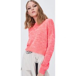 Melanżowy sweter oversize - Różowy. Różowe swetry damskie Sinsay, s, bez wzorów, bez rękawów, bez kaptura. Za 49,99 zł.