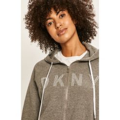 Dkny - Bluza. Czarne bluzy damskie DKNY, s, z nadrukiem, z bawełny, bez rękawów, z kapturem. Za 349,90 zł.