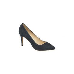 Zamszowe szpilki damskie 5th Avenue w kolorze czarnym. Czarne szpilki na co dzień, bez wzorów, ze skóry, eleganckie, bez obcasa, na obcasie, bez zapięcia. Za 179,90 zł.