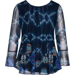 Bluzka Desigual Le Mans 20WWTKCE. Niebieskie bluzki damskie Desigual, xl, bez wzorów, bez kołnierzyka, bez rękawów. Za 349,00 zł.