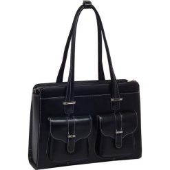 Skórzana torba damska na laptopa 15,4" Mcklein Alexis 96545 czarna - Czarny. Czarne torby na laptopa Mcklein, w paski, ze skóry, eleganckie. Za 783,02 zł.