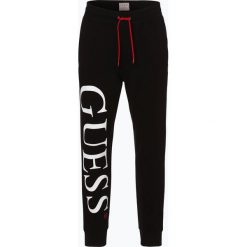 Guess Jeans - Spodnie dresowe męskie, czarny. Czarne spodnie męskie Guess Jeans, xl, z aplikacjami, z jeansu. Za 349,95 zł.