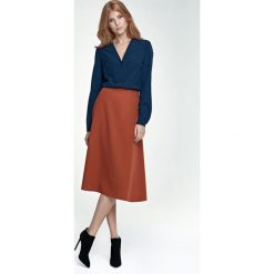 Elegancka spódnica midi - rudy. Czerwone spódniczki damskie NIFE, do pracy, xl, bez wzorów, z elastanu, eleganckie, midi, koszulowe. Za 129,00 zł.