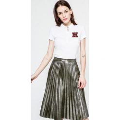 Tommy Hilfiger - Top Nikita. Szare topy damskie TOMMY HILFIGER, l, z bawełny. W wyprzedaży za 199,90 zł.