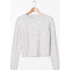 Sweter z warkoczowym splotem - Jasny szary. Szare swetry damskie House, s, bez wzorów, ze splotem, bez rękawów, bez kaptura. Za 99,99 zł.