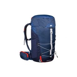 Plecak turystyczny MH100 30 l. Niebieskie plecaki męskie marki QUECHUA, z elastanu. Za 129,99 zł.