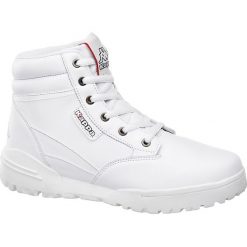 Botki damskie Kappa białe. Białe botki damskie Kappa, z gumy, sportowe, bez obcasa, bez zapięcia. Za 159,90 zł.