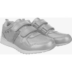 Srebrne buty sportowe z kryształkami na rzep casu 5xc7635. Szare buty dziewczęce sportowe Casu, bez wzorów, bez zapięcia. W wyprzedaży za 49,99 zł.