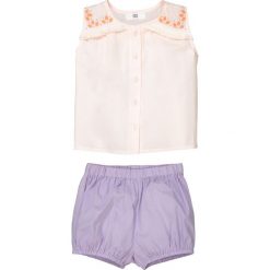 Komplet dziecięcy: koszulka bez rękawów i spodenki, 1 miesiąc - 3 lata. Różowe bluzki dziewczęce marki La Redoute Collections, z bawełny. Za 100,76 zł.