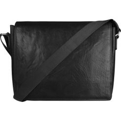 JustBag Męska skórzana torba 40036 Black. Czarne torby męskie skórzane Justbag, bez wzorów, z materiału. W wyprzedaży za 452,00 zł.