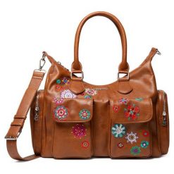 Desigual torebka damska Bols Rep Nanit London brązowa. Pomarańczowe torebki klasyczne damskie Desigual, bez wzorów, eleganckie, na ramię, bez dodatków. Za 349,00 zł.