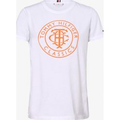 Tommy Hilfiger - T-shirt damski, biały. Białe t-shirty damskie TOMMY HILFIGER, xs, z nadrukiem, bez kołnierzyka. Za 229,95 zł.