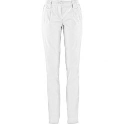 Spodnie chino ze stretchem bonprix biały. Białe spodnie damskie bonprix, bez wzorów. Za 74,99 zł.