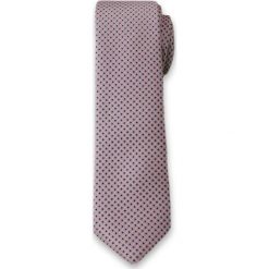 Oryginalny Krawat Męski w Drobny Wzorek - 6 cm - Alties, Różowo-Czarny KRALTS0091. Różowe krawaty męskie Alties, z tkaniny, eleganckie. Za 39,00 zł.