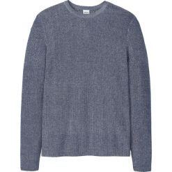 Sweter Regular Fit bonprix niebieski melanż. Niebieskie swetry męskie bonprix, s, bez wzorów, z okrągłym kołnierzem, bez kaptura. Za 74,99 zł.