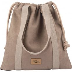 Duża torebka worek "BAGGY" z eko-zamszu, kolor taupe. Torebki worki damskie me&BAGS, bez wzorów, na ramię, duże, bez dodatków. Za 199,00 zł.