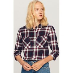 Koszula w kratę - Granatowy. Niebieskie koszule damskie marki Reserved. W wyprzedaży za 39,99 zł.