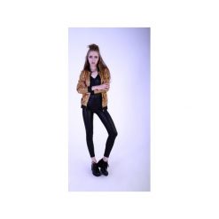 Bomber jacket z metalicznej dzianiny Złoty hologram. Żółte bluzy damskie marki Sthorm, s, bez wzorów, z bawełny, bez rękawów, bez kaptura. Za 359,00 zł.