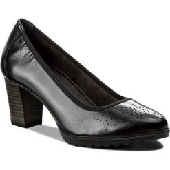 Półbuty TAMARIS - 1-22435-20 Black Leather 003. Czarne creepersy damskie Tamaris, z materiału, na obcasie. W wyprzedaży za 199,00 zł.
