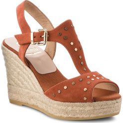 Espadryle KANNA - KV8126 Ante Caldera. Brązowe espadryle damskie marki Kanna, z materiału, na obcasie. W wyprzedaży za 259,00 zł.