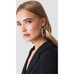 Kolczyki damskie: NA-KD Accessories Brokatowe kolczyki koła – Silver