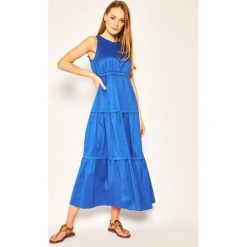 Sukienka letnia Luisa Spagnoli Percorso 3060985. Niebieskie sukienki damskie Luisa Spagnoli, na lato, l, bez wzorów, z bawełny, bez kołnierzyka, bez rękawów. Za 1489,00 zł.