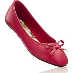 Baleriny bonprix jaskrawy czerwony. Czerwone baleriny damskie marki bonprix, bez wzorów, z syntetyku, bez obcasa. Za 49,99 zł.