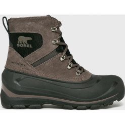 Sorel - Buty Buxton Lace. Szare buty trekkingowe męskie marki Sorel, z kauczuku, na sznurówki, outdoorowe. Za 529,90 zł.