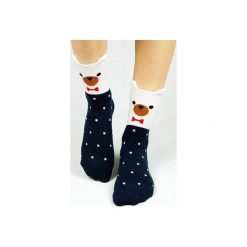 Skarpetki z misiem (w kropeczki). Białe skarpetki dziewczęce Candysox.pl. Za 30,00 zł.