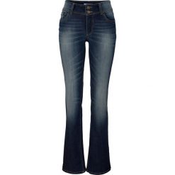Dżinsy ze stretchem BOOTCUT bonprix ciemnoniebieski. Niebieskie jeansy damskie bootcut marki bonprix. Za 74,99 zł.