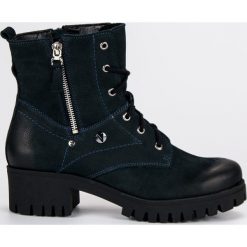 GRANATOWE WORKERY VINCEZA. Niebieskie botki damskie Vinceza, bez obcasa, bez zapięcia. Za 328,90 zł.