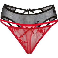 Figi: Figi „panty” + stringi (2 sztuki) bonprix czarny + czerwony