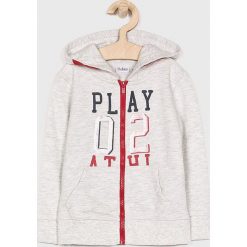 Blukids - Bluza dziecięca 98-134 cm. Szare bluzy chłopięce Blukids, z nadrukiem, z bawełny, bez rękawów, z kapturem. W wyprzedaży za 39,90 zł.