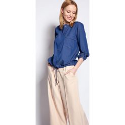 Lekka Kurtka na Stójce - Jeans. Brązowe kurtki damskie Lanti, s, bez wzorów, z elastanu, bez kaptura. Za 167,90 zł.