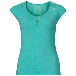 Bluzki sportowe damskie: Odlo Koszulka damska Crew neck s/s Natural + X-light turkusowa r. XS