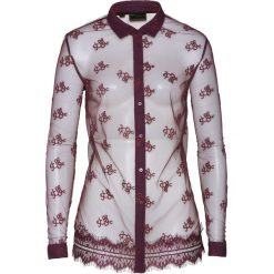 Bluzka z koronką bonprix czarny bez. Fioletowe bluzki damskie bonprix, w koronkowe wzory, z koronki, bez kołnierzyka, z długim rękawem. Za 54,99 zł.