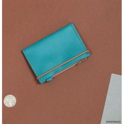 MIKRO +|- / Turquoise - portfel ze skóry. Brązowe portfele damskie Pakamera, ze skóry. Za 110,00 zł.