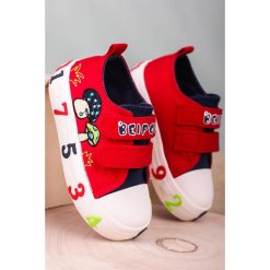 Czerwone trampki z haftem na rzepy casu 20w3/r. Czerwone trampki dziewczęce Casu, z haftami, na rzepy. Za 40,00 zł.