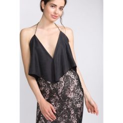 Jakub Polanka x Bibloo Crocus. Top Czarny. Czarne podkoszulki damskie Jakub Polanka x Bibloo, bez wzorów, z elastanu, bez kołnierzyka. Za 447,95 zł.