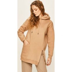 Answear - Bluza. Brązowe bluzy damskie ANSWEAR, s, bez wzorów, z bawełny, bez rękawów, z kapturem. Za 159,90 zł.