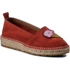 Espadryle EVA MINGE - Mentrida 3K 18MJ1372395ES 208. Czerwone espadryle damskie marki Eva Minge, na imprezę, z aplikacjami, ze skóry, eleganckie, bez obcasa, na płaskiej podeszwie, bez zapięcia. W wyprzedaży za 219,00 zł.